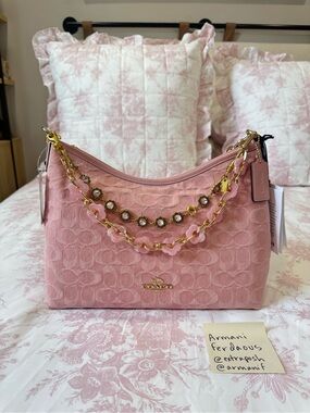 Coach Laurel Shoulder Bag in Pink Signature Denim